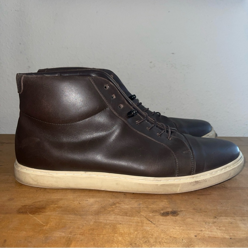 Allen Edmonds Cooper Soft Brown Leather High Top Sneakers Boots Men 11.5 D
